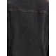 thumbnail image 5 of Chaqueta de mezclilla para mujer INSPIRE CHIC, de manga corta con volantes, con cuello de solapa, chaqueta de jeans negra, talla M, 5 of 6
