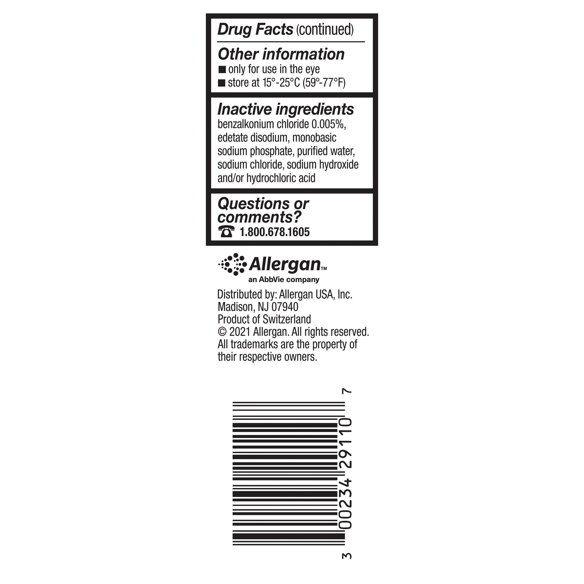 Lastacaft Once Daily Eye Allergy Itch Relief Drops, 2x5 ml, 120-Day Supply