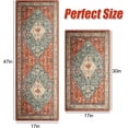 thumbnail image 2 of 2 PCS Boho Kitchen Rug and Mat, Super Non-Slip Kichen Mats, Kitchen Rugs and mats Non Skid Washable,Bathroom mat,Bohemian Kitchen Runner Rug for Laundry Room Decor(17"x 47" and 17"x 30"), 2 of 6