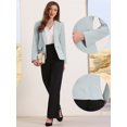 thumbnail image 2 of DARING DIVA Women's Casual Long Sleeve One Button Pockets Suit Jacket M Gray, 2 of 7