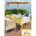 thumbnail image 5 of Outdoor Tablecloth with Umbrella Hole for Patio/Picnic/Party/Camping, Bee Truck Waterproof Table Cloth Rectangle Table Cover Washable, Yellow Honey Daisy Floral Plaid Wooden Grain (52"x 70"), 5 of 8