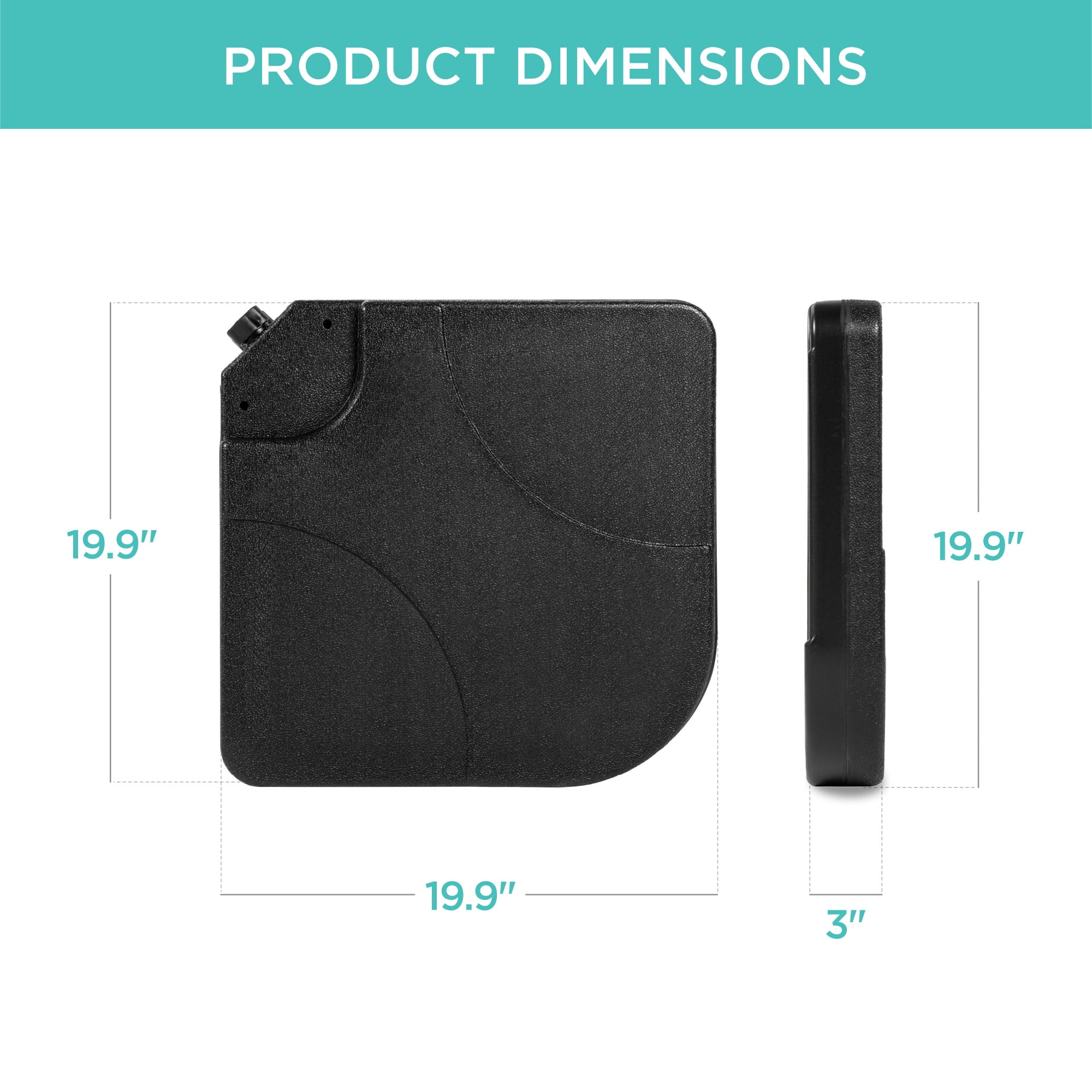 Best Choice Products 4-Piece Cantilever Offset Patio Umbrella Stand Square Base Plate Set w/ Easy-Fill Spouts - Black