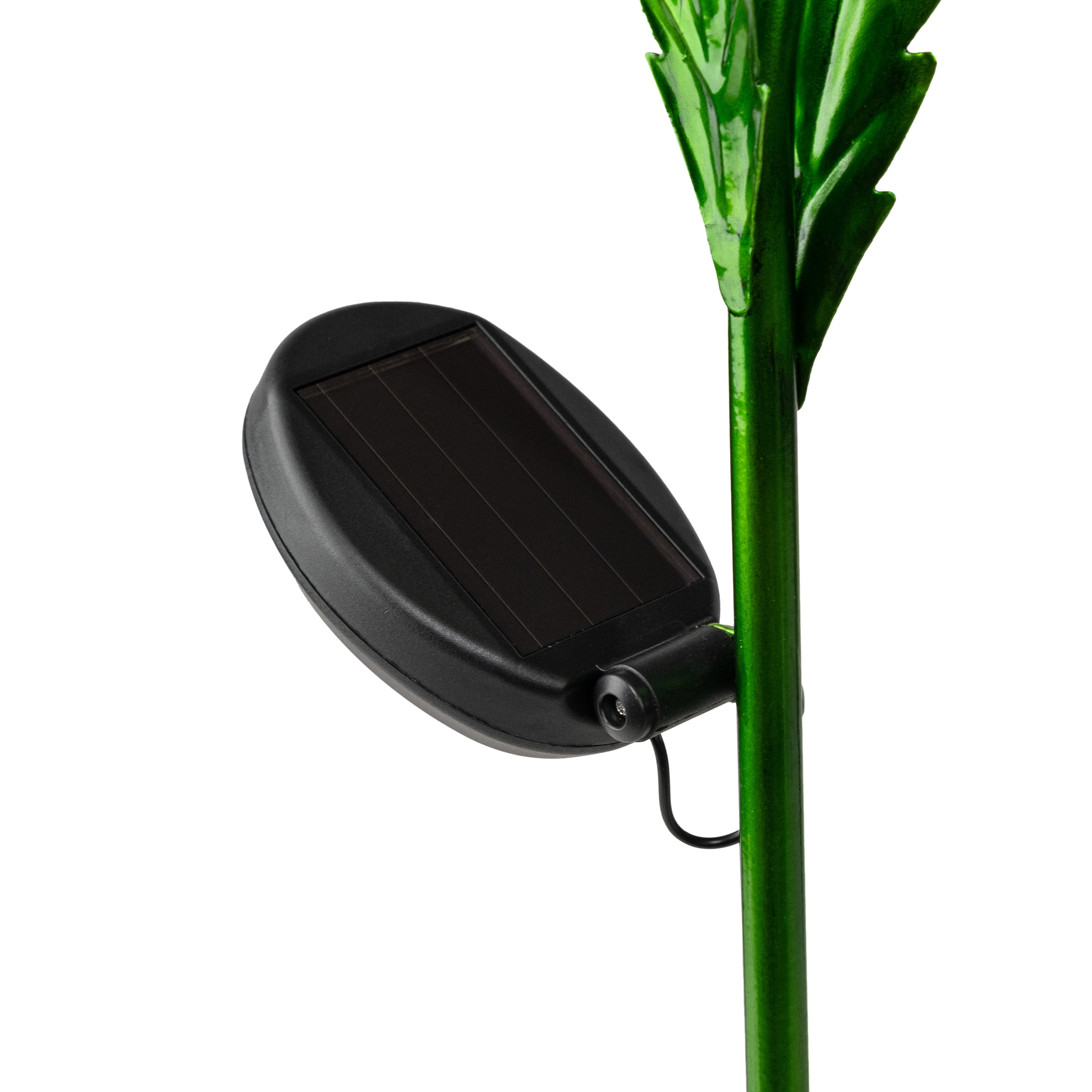 Better Homes & Gardens Solar LED Red Rose Glass & Metal Stake Light Outdoor Décor, 6.5"W x 4.72"D x 31.5"H, 0.89 lb weight