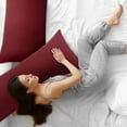 thumbnail image 2 of Cuerpo Almohada Funda con Cremallera Cierre, Juego de 2 Almohada Fundas para Larga Refuerzo Almohada, Suave 1800 Microfibra borgoña Cuerpo (51cmx122cm), 2 of 6