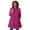 Raspberry, variant on Plus Size Fleece Swing Funnel-Neck Coat