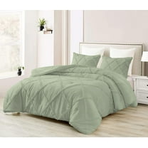 DNG Creations 5 Piece Diamond Ruffle Comforter 100% Egyptian Cotton, 800TC - Solid Light Sage Colour - Super Soft 550 GSM All Season ( Full/Queen - Size )