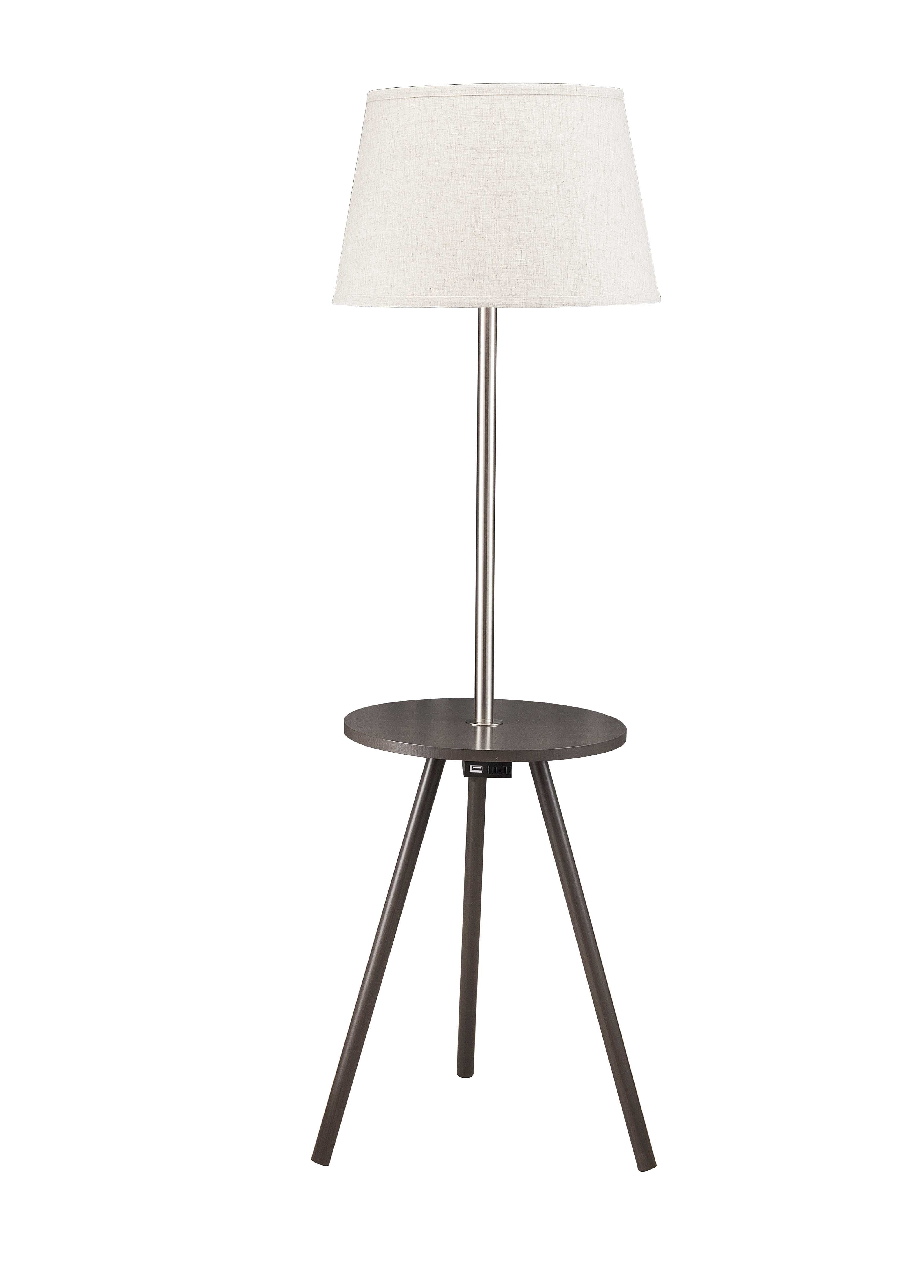 57" Round Sofa Side Table w/ Lamp and Power Station (1.56/9.9)