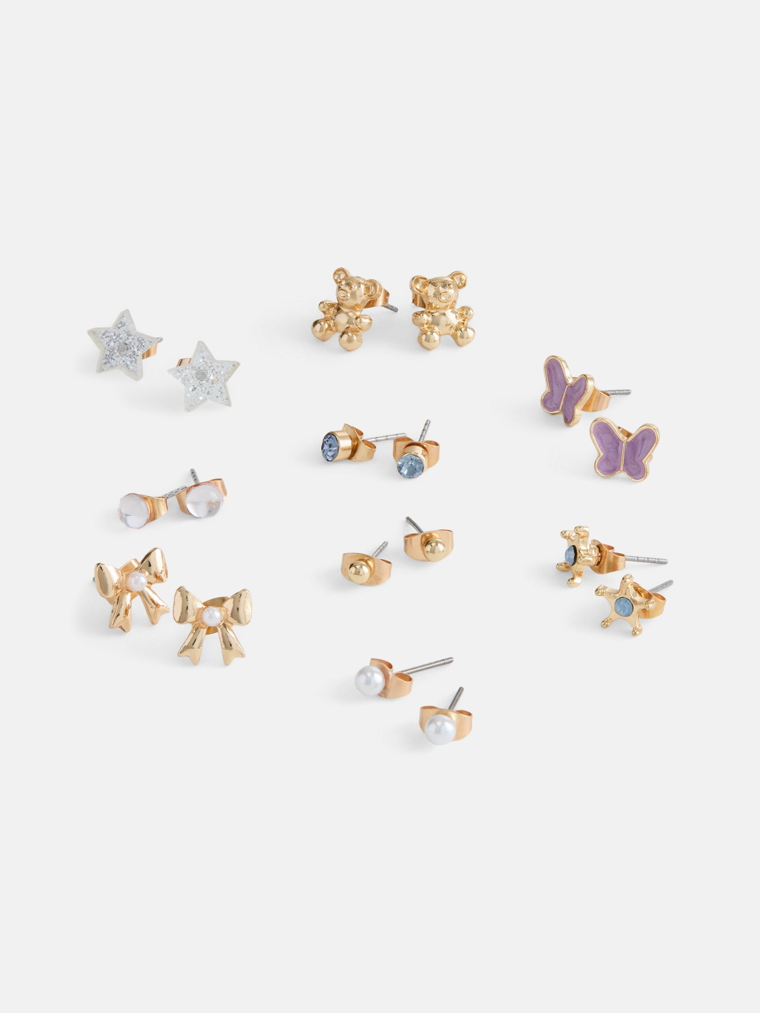 Wonder Nation Girls 9 Pairs Multi Earrings