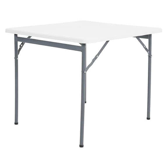 Multipurpose Banquet Squared Table Lightweight Folding Durable Desk with Secure Base for Indoor and Outdoor Events, 34 Inch, White
