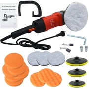 findmall  Electric Car Buffer Polisher Sander Waxer Kit Variable 6-Speed 7" 1400W w/ Pads