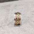 thumbnail image 4 of Spinner Band, Bohemian Ring, 925 Sterling Silver Ring, Spinning Thumb Ring, Three Tone Ring, Fidget Ring, Handmade Jewelry, Christmas Oxidized, Brass Copper Band, Anxiety Ring, Mans Band Gifts, 4 of 6