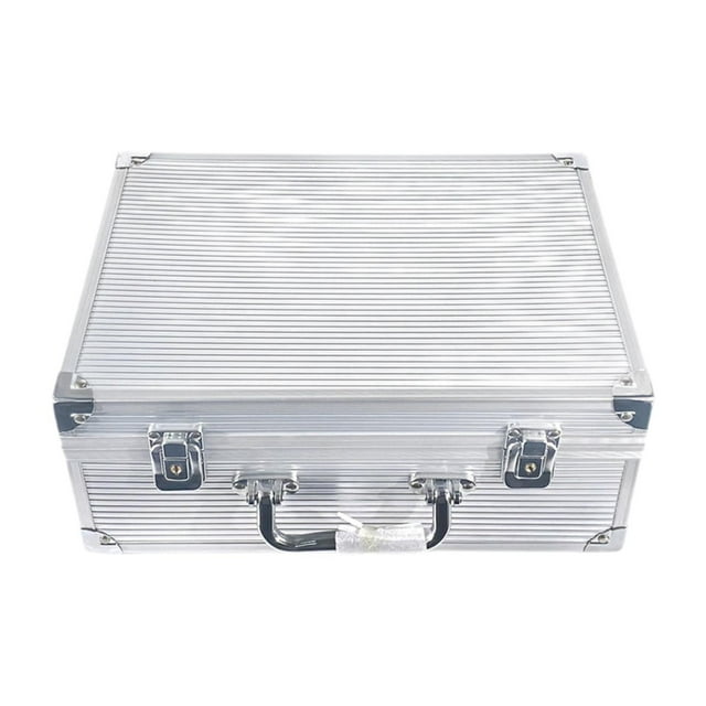 S SERENABLE Aluminum Alloy Case Large Capacity Protect Hard Case Portable Hard Shell Box silvery