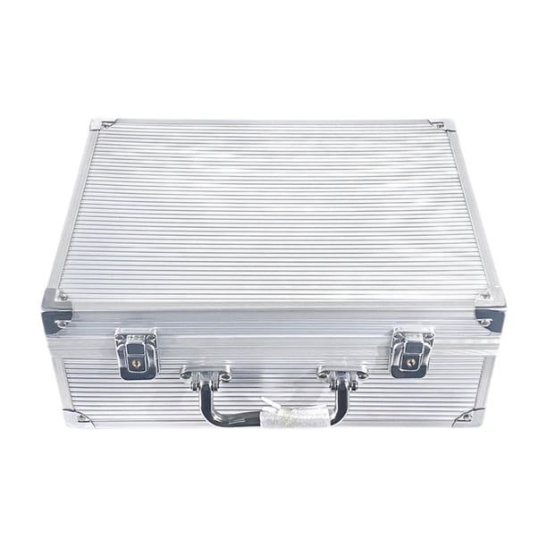Caja de accesorios del organizador de herramientas de caja de aleación de aluminio con caja de carcasa dura plateado