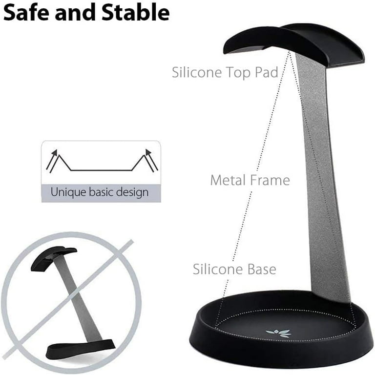 Avantree Metal Silicone Headphone Stand Hanger with Cable Holder Black Desk Earphone Mount Rack for Sennheiser Sony Bose Beats Gaming Headset Display Fancy Music Studio Accessories HS102 Walmart