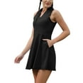 thumbnail image 4 of Two Piece Workout Outfits for Women, Sleeveless Mini Dress with Shorts Summer Athletic Tennis Dress Golf Outfit, 4 of 7