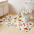 thumbnail image 4 of Mushroom Butterfly Bathroom Rugs Set Leaf Botanical Retro Plants Farmhouse Non Slip Absorbent Soft Bath Mats 3 Piece Set with Bathroom Rug, U-Shaped Floor Mat, Toilet Seat Cover Large Size, 4 of 9