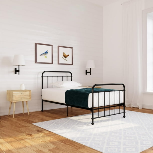 Woven Paths Iron Twin Bed, Black