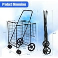 thumbnail image 2 of Safeplus Foldable Shopping Cart, Heavy Duty Utility Cart with Rolling Swivel Wheels&Double Basket, Grocery Cart for Grocery Laundry Book Luggage Travel, 2 of 8