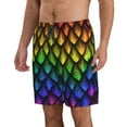 thumbnail image 2 of Kll Dragon Scales Men'S Casual Summer Beach Shorts Hawaiian Shorts With Pockets-X-Large, 2 of 9