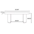 thumbnail image 2 of POVISON 63"Modern Minimalist White Oval Dining Table for 4, Glossy Sintered Stone Tabletop, Roman Column Frame Table Legs, 2 of 11