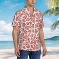 thumbnail image 3 of Pofeuu Rose Gold Abstract Spots Print Hawaiian Shirt for Men Sleeves Casual Button Down Summer Beach Dress Shirts T-Shirts,Large, 3 of 7