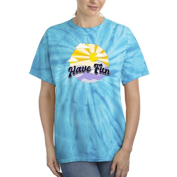 Have Fun Retro Slogan Tie Dye Cyclone Women -Image by Shutterstock, Female Large