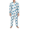 thumbnail image 3 of Vsdgher Cartoon Poodle Dog Mens Pajama Set, Soft Warm Long Sleeve Sleepwear, Cozy Button-Down Pjs for Men-, 3 of 7