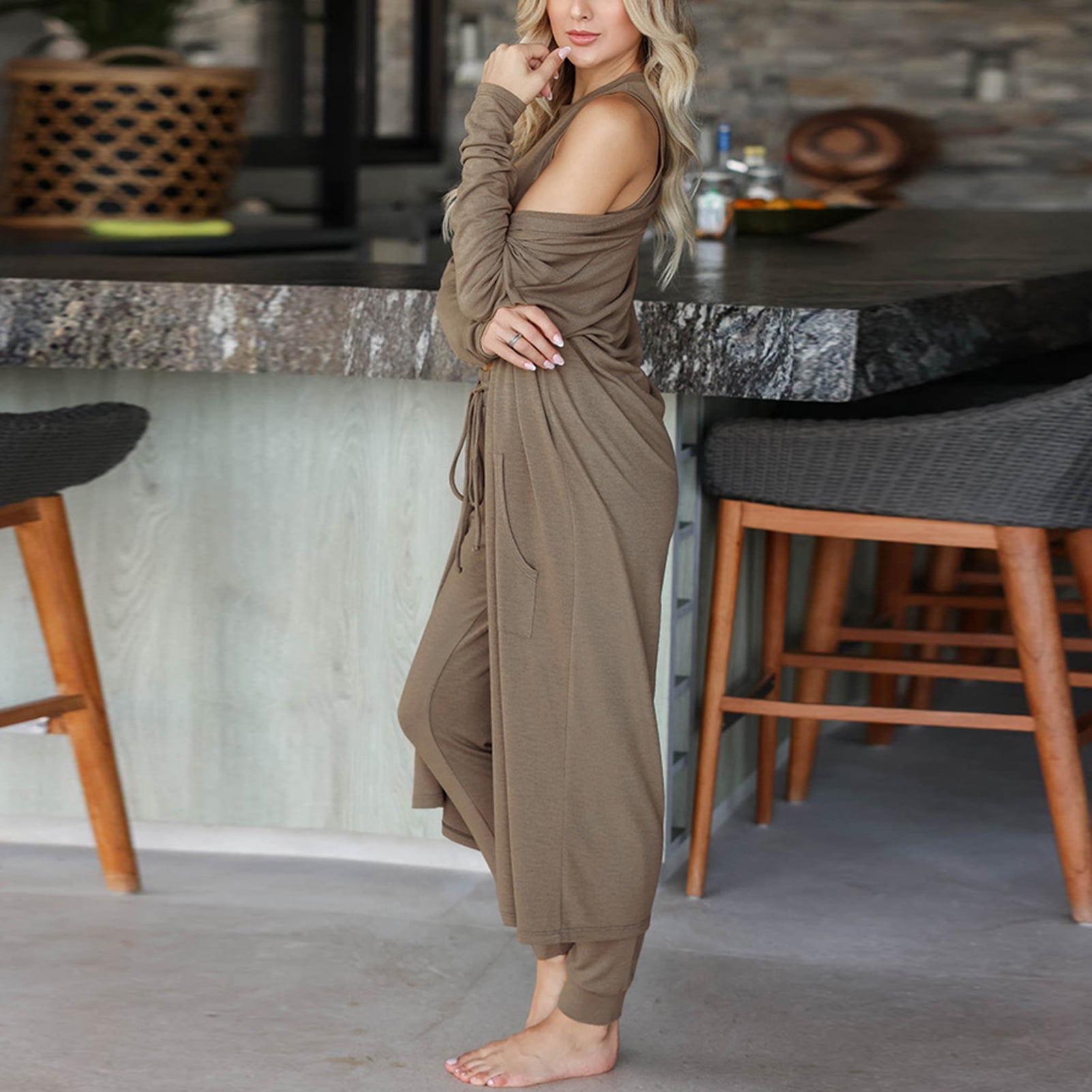 Loungewear Set Long Cardigan Lounge Set 