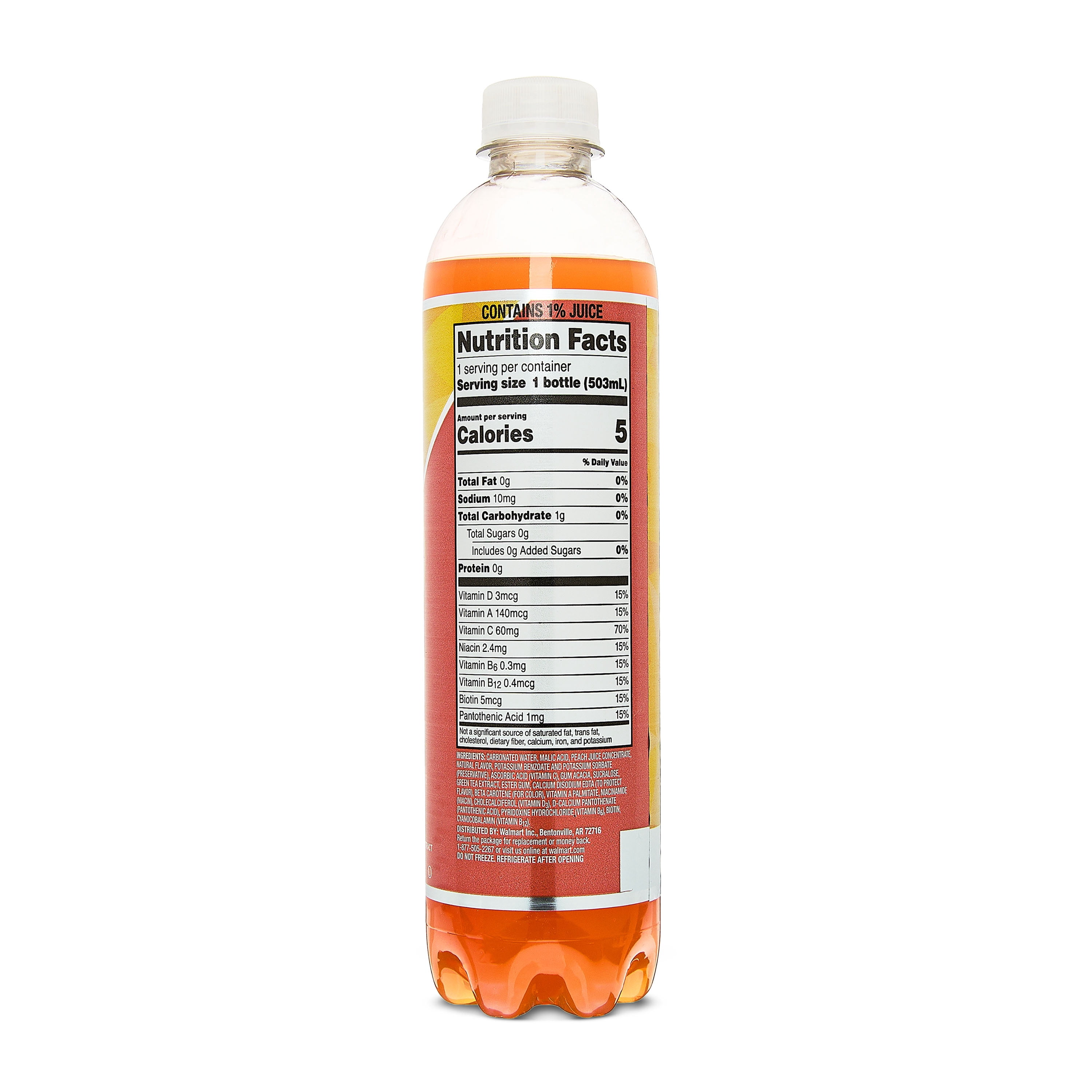(6 pack) Clear American Peach Sparkling Water, 17 fl oz