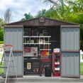 thumbnail image 3 of 8.2' x 6.2' Outdoor Storage Shed, Metal Tool Shed Storage House with Lockable Doors and Air Vents, 3 of 8