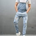 thumbnail image 6 of Holiday Clearance! ZVNAΖH Ripped Denim Overalls for Men Fashion Slim Fit Jumpsuit with Pockets Workwear with Adjustable Straps, 6 of 9