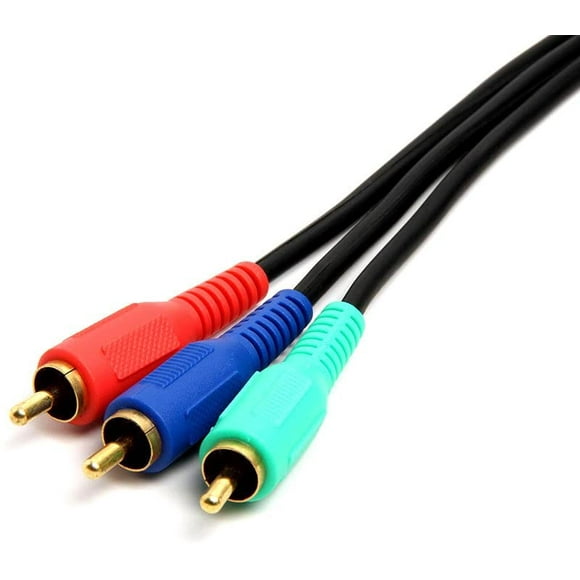 Cmple - 3-RCA Male to 3RCA Male RGB Component Video Cable for HDTV - 12 Feet