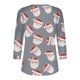 thumbnail image 5 of Puntoco Blusa informal de cuello redondo con mangas 3/4 cortas y estampado a la moda para mujer, 5 of 5