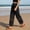 Black, variant on Women's Elastic Waist Drawstring Crochet Lace Insert Lantern Pants, Breathable Comfort Casual Trousers for Everyday Wear & Outings White S