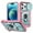 Green+Pink, variant on Dteck Case for iPhone 15 Pro Max with Slide Lens Cover, Shockproof Finger Ring Holder Stand, Military Grade Drop Protection fit Magnetic Car Mount for iPhone 15 Pro Max,Blue