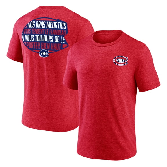 Men's  Red Montreal Canadiens Territorial Tri-Blend T-Shirt