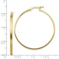 thumbnail image 2 of 14k Solid Yellow Gold Brushed and Polished 2mm Hoop Earrings 2mm Thick Hoop Earring for Women, 2 of 2