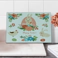 thumbnail image 2 of Easter Cutting Board, Cartoonish Happy Bunny Chicken Rabbit with Flowers and Carrot Pastel Toned Print, Decorative Tempered Glass Cutting and Serving Board, in 3 Sizes, by Ambesonne, 2 of 5