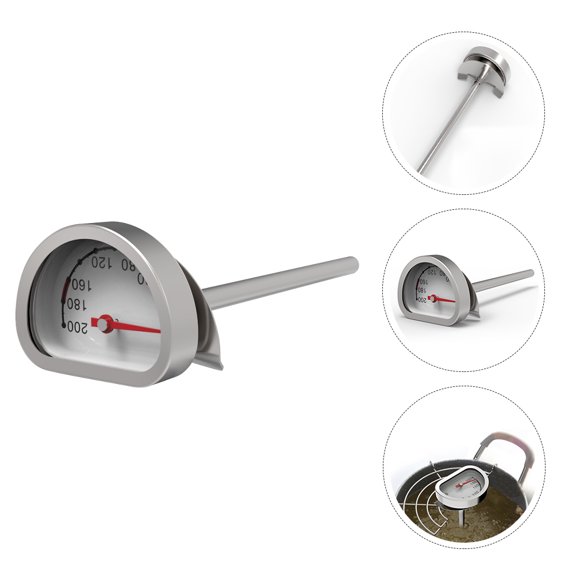 OUNONA Stainless Steel Cooking Thermometer for Food, Kitchen, and BBQ Use - Accurate Temperature Gauge for Home Cooking