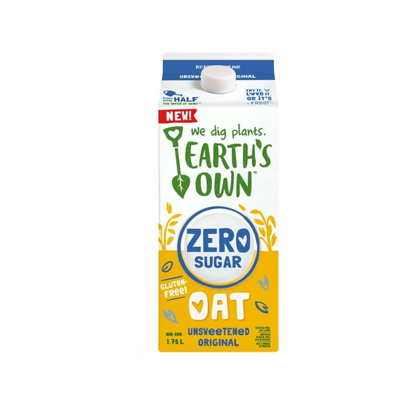 Earth's Own Oat Zero Sugar Beverage Original 1.75L, 0 Sugar Gluten-free Dairy-free
