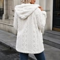 thumbnail image 5 of Enjoytime Fleece Jacket Women Long Sleeve Textured Zip Up Hooded Coat Fall Winter Warm Soft Comfy Casual Mid Length Outerwear, 5 of 7