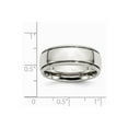 thumbnail image 6 of Solid Stainless Steel Grooved and Beaded 8mm Men's Plain Classic Wedding Band Ring Size 11, 6 of 7