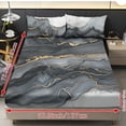 thumbnail image 2 of COEQINE Full Sheet Set 3 Pieces Bedding Set, Comfort Fade Resistant Fitted Sheet with 2 Pillowcases, Winter Bottom Bedsheet Easy & Secure Fit, Marble Gray, 2 of 5