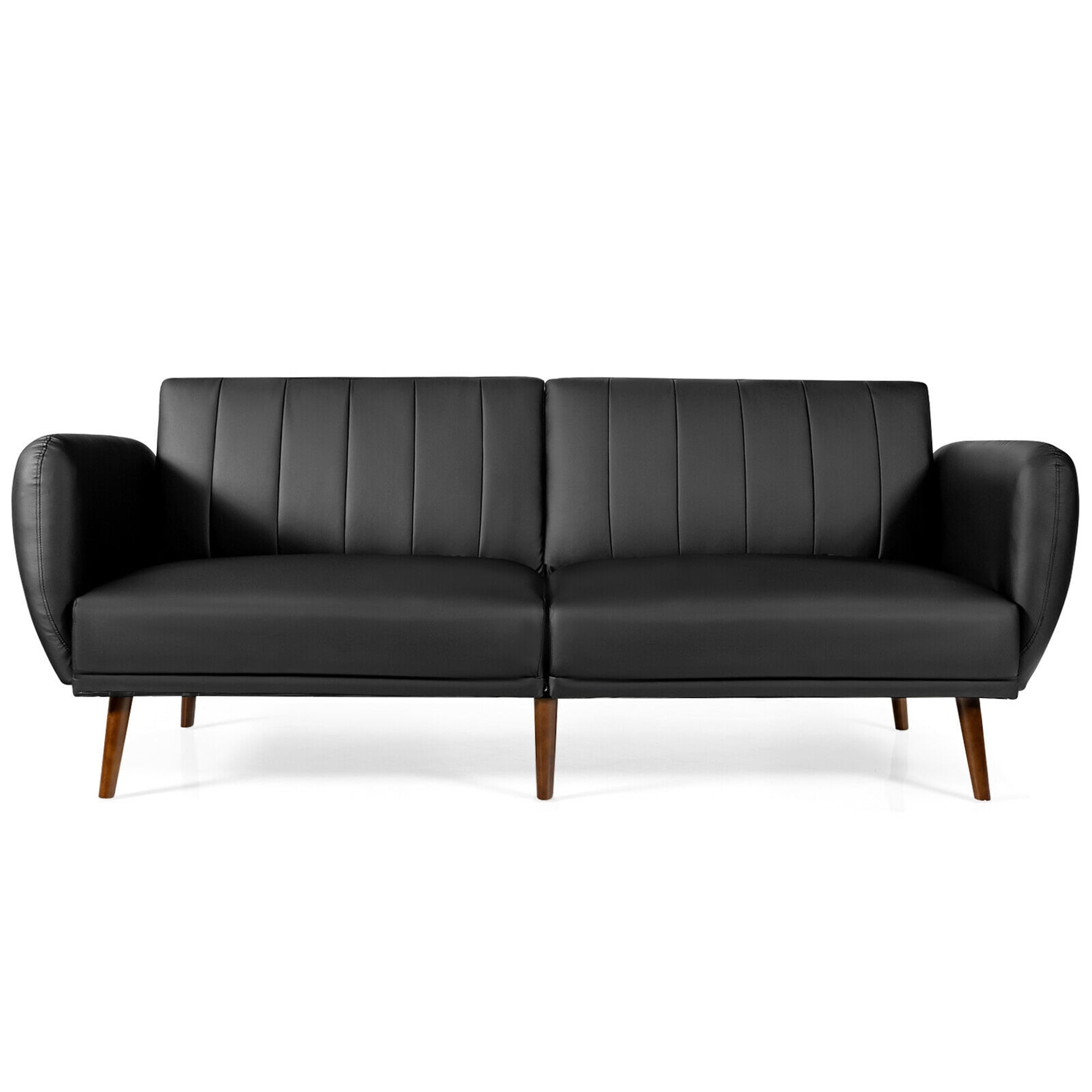 Adjustable Futon Couch Convertible Sofa Bed W/wooden Legs for Limited Space Gray for sale online 