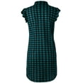 thumbnail image 3 of Doublju Womens Ruffle Cap Sleeve Loose Fit Plaid Shirts Dress With 2 Side Hand Pockets, 3 of 4