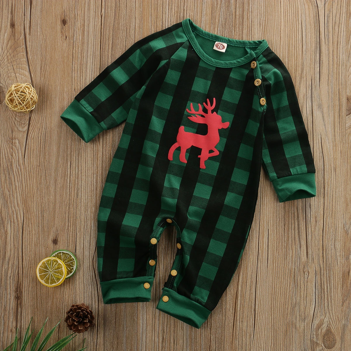 tartan baby romper