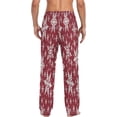 thumbnail image 3 of Christmas White Snowflake Red Men's Pajama Pants Lightweight Sleepwear Bottom Lounge Pants, 3 of 6