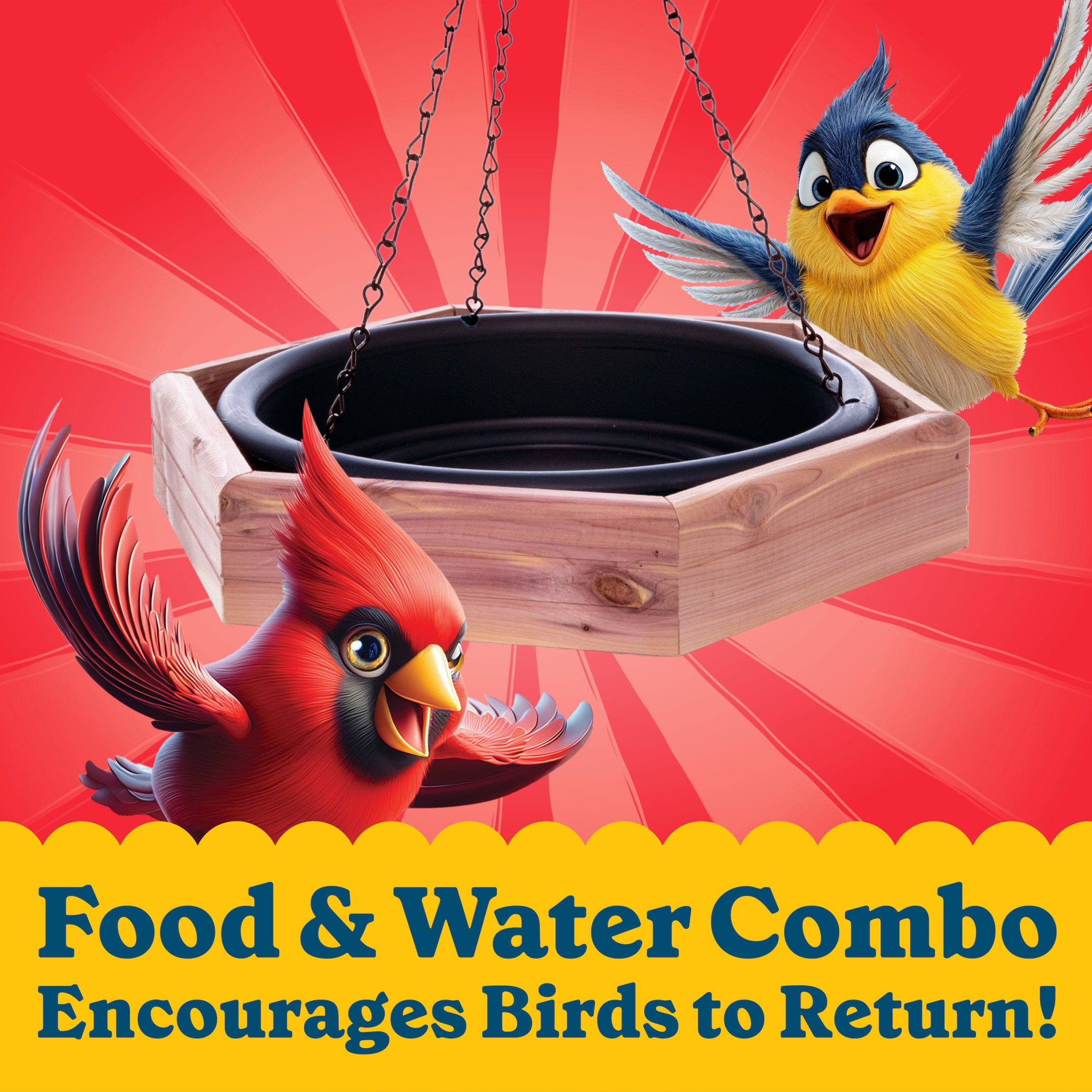 Pennington Cedar 2-in-1 Wild Bird Bath and Feeder, 4 Lb photo 2