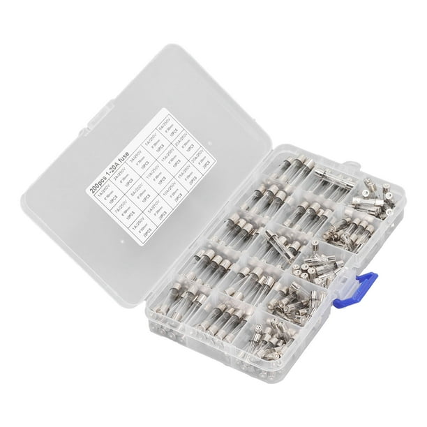 Fusible de vidrio en V, 200 fusibles de vidrio para automóviles, kit surtido de fusibles para automóviles, construido para durar Jadeshay A