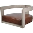 thumbnail image 4 of Swivel Wood Bar Stool - Kadir Brown Vinyl - Beige - Black Pillow, 4 of 4
